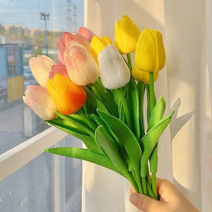 Artificial Tulips, Real Touch Flowers, Tulip Bouquet Decor, Fake Flowers for Home and Wedding Decorations