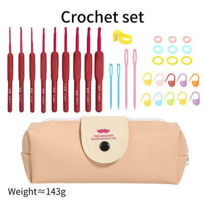 Extra Long Crochet Kit, Ergonomic Needles, Comfortable Crochet Tricot Accessories for Beginners