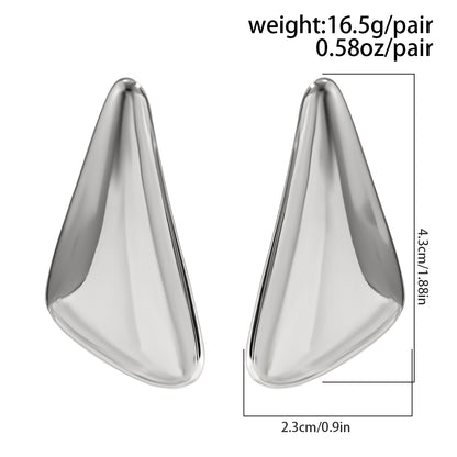 Ingemark Vintage Punk Smooth Metal Stud Earrings Women 2024 Trend Goth Geometric Piercing Earrings  2