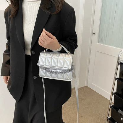 Small Casual Quilted Crossbody Bag with Magnetic Closure, Adjustable Strap, Daily Use Handbag for Women