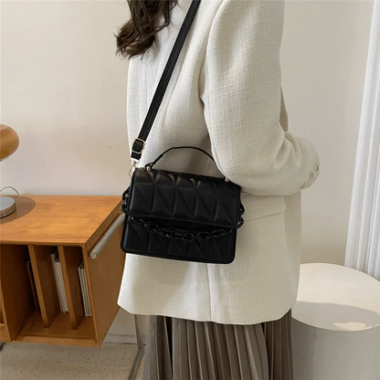 Small Casual Quilted Crossbody Bag with Magnetic Closure, Adjustable Strap, Daily Use Handbag for Women