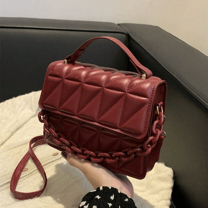 Small Casual Quilted Crossbody Bag with Magnetic Closure, Adjustable Strap, Daily Use Handbag for Women