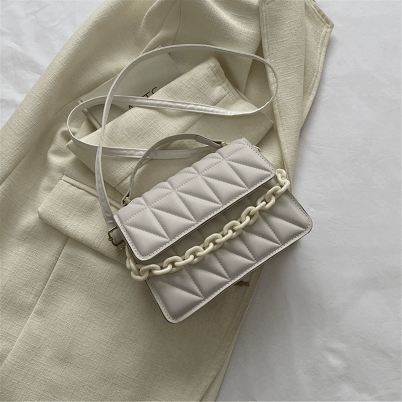 Small Casual Quilted Crossbody Bag with Magnetic Closure, Adjustable Strap, Daily Use Handbag for Women