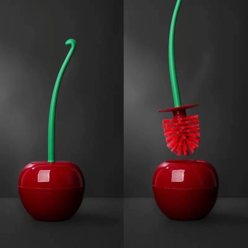 Lovely Lavatory Brush Toilet Cleaning Brush Cherry Shape With Holder Set 6
