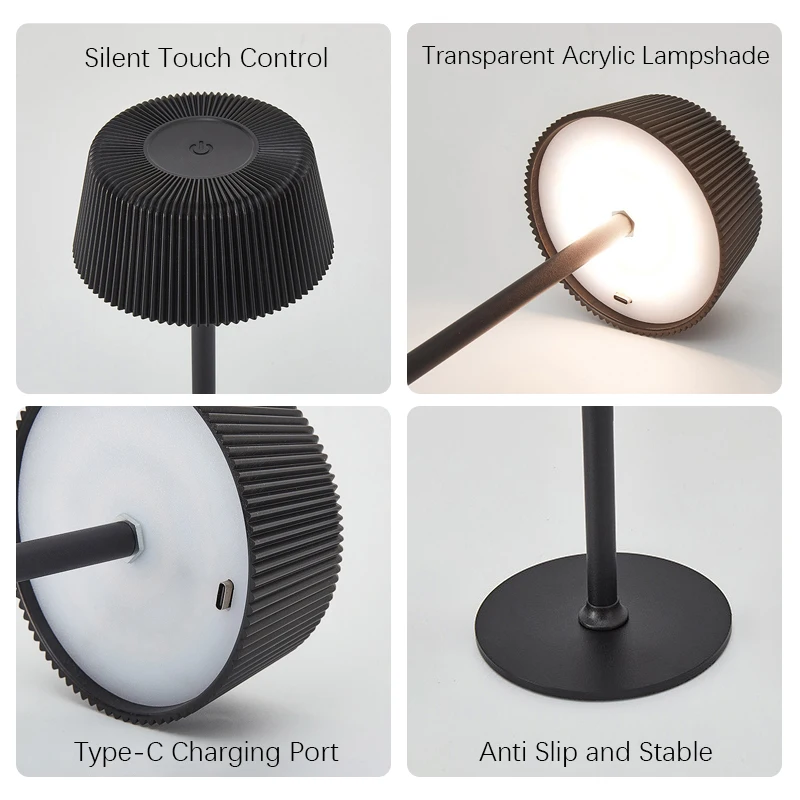 Creative Rechargeable LED Desk Lamp with Dimmable Night Light for Bedroom and Living Room
