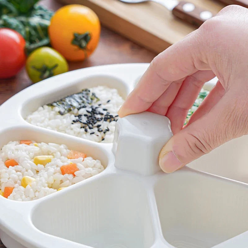 Japanese Sushi Making Kit Onigiri Mould Triangle Bento Box Rice Ball Making Mold Homemade Sushi Pre 3