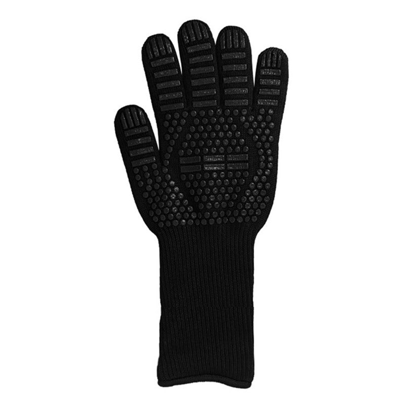 Fireproof BBQ Microwave Oven Gloves, Barbecue Mitts, High Temperature Resistance Insulation Glove for Baking
