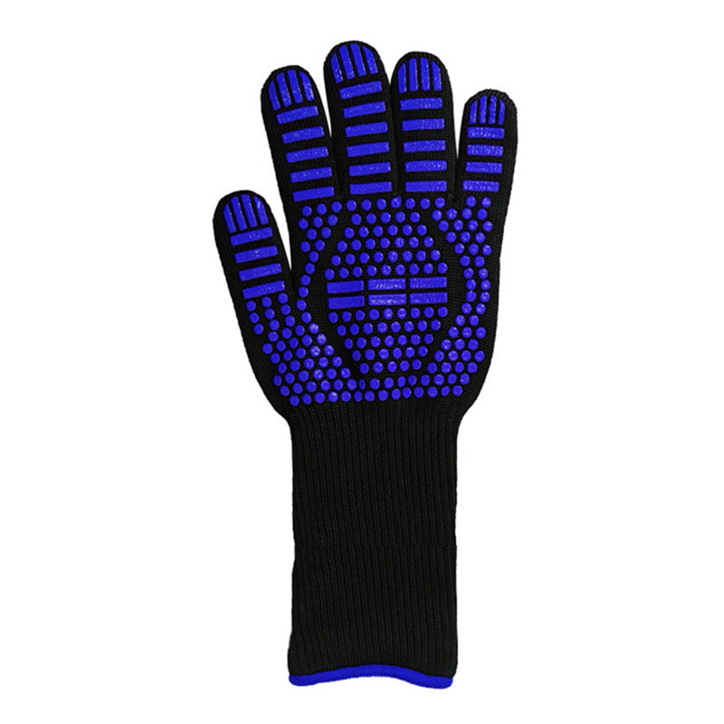 Fireproof BBQ Microwave Oven Gloves, Barbecue Mitts, High Temperature Resistance Insulation Glove for Baking