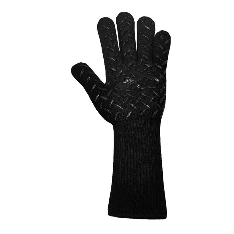 Fireproof BBQ Microwave Oven Gloves, Barbecue Mitts, High Temperature Resistance Insulation Glove for Baking