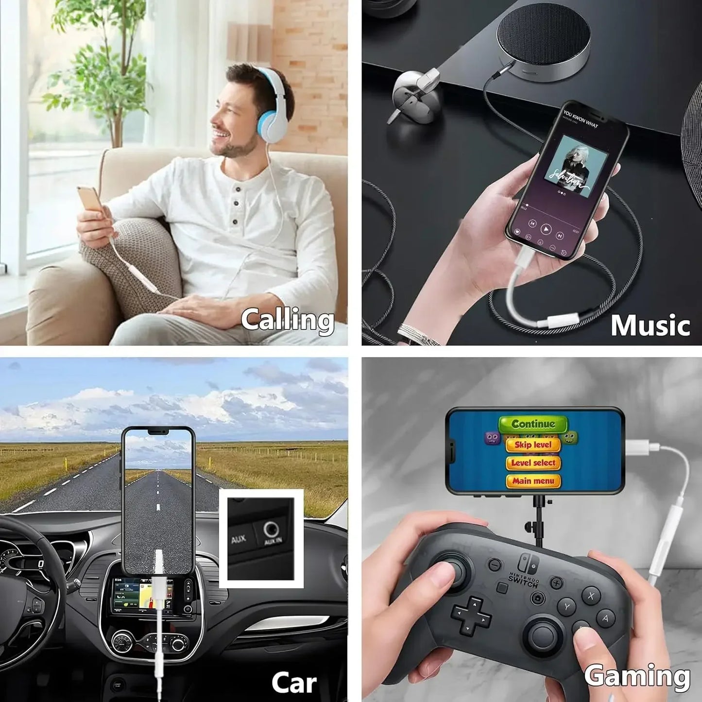 USB-C Audio Cable Converter to Jack Earphone Adaptor