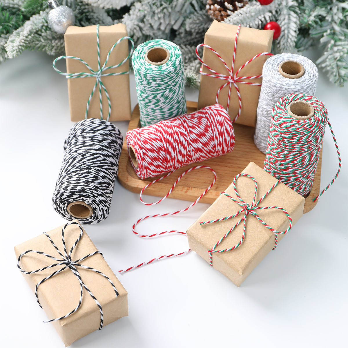 Christmas Bakers Twine String for Gift Box Packaging, Merry Christmas Decoration for Home, New Year Navidad Natal Noel
