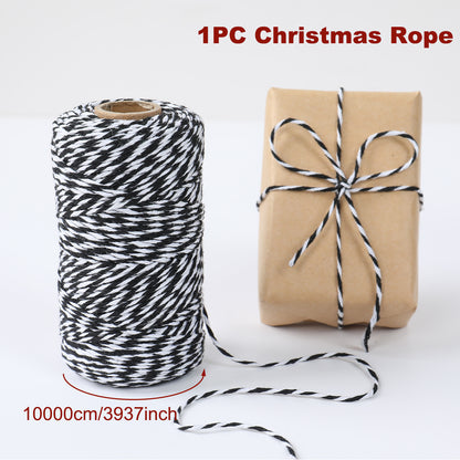 Christmas Bakers Twine String for Gift Box Packaging, Merry Christmas Decoration for Home, New Year Navidad Natal Noel