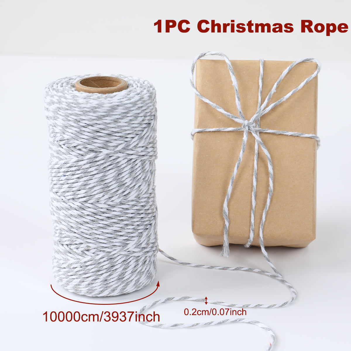 Christmas Bakers Twine String for Gift Box Packaging, Merry Christmas Decoration for Home, New Year Navidad Natal Noel