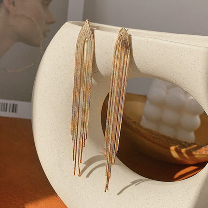 Premium Dangle Earrings For Women Light Luxury Chain Tassel Exaggerated Fashion Statement Jewelry 1