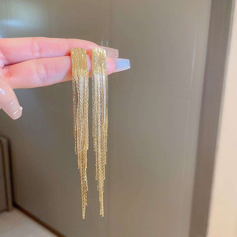 Premium Dangle Earrings For Women Light Luxury Chain Tassel Exaggerated Fashion Statement Jewelry 6