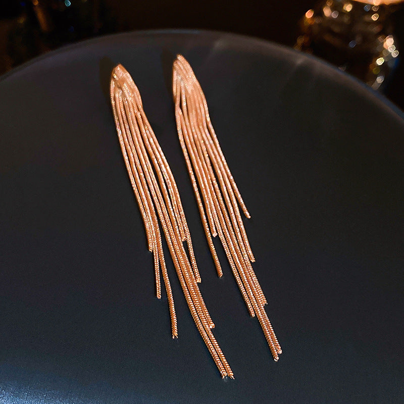 Premium Dangle Earrings For Women Light Luxury Chain Tassel Exaggerated Fashion Statement Jewelry 4