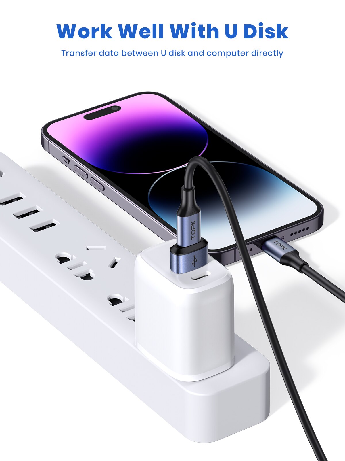 USB C To USB Male Adapter Fast Charging  Data Sync OTG Connector 5