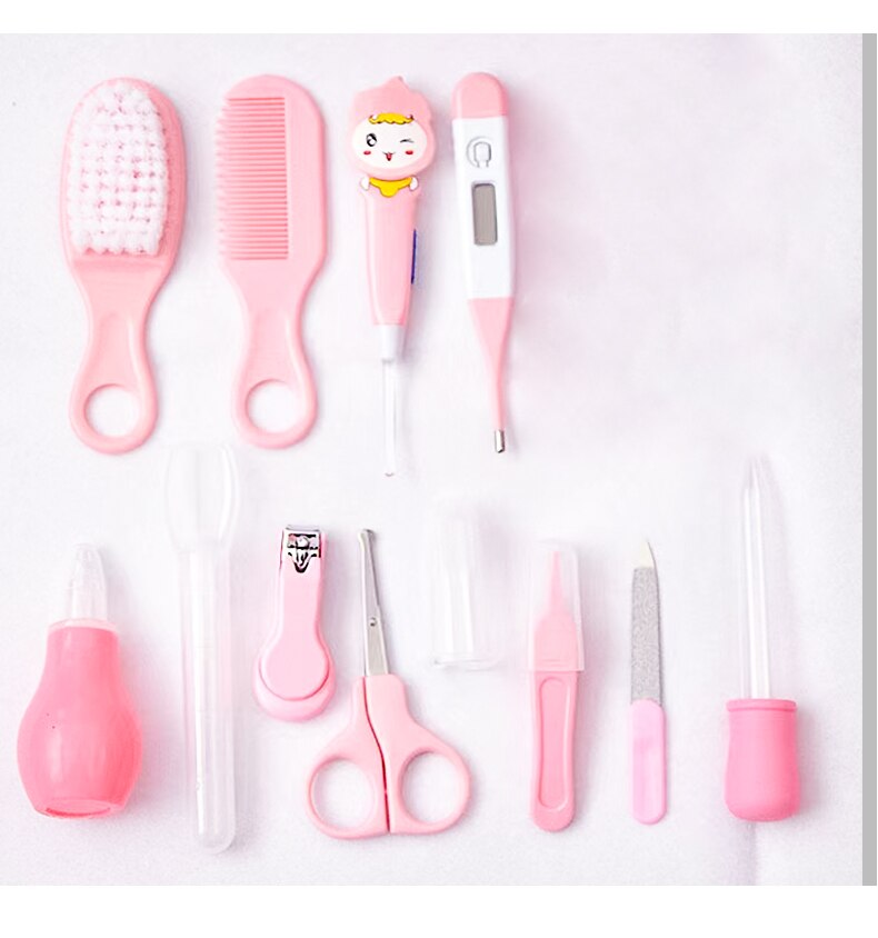Baby Care Kit Kids Hair Nail Healthcare Thermometer Grooming Brush Kit Clipper Scissors Kid Toiletr