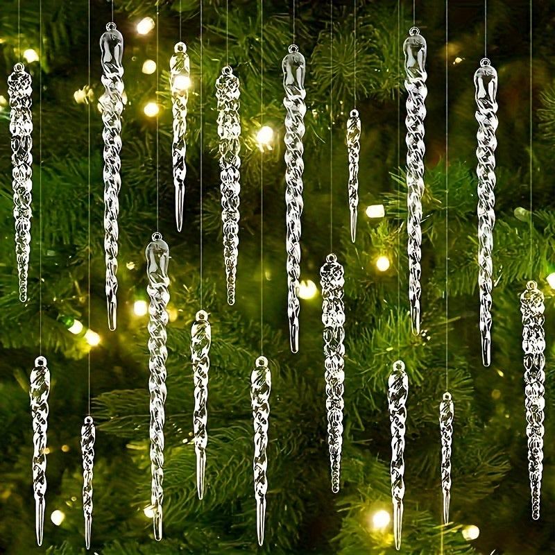 Crystal Clear Christmas Tree Ornaments Icicle Decorations For Holiday And Winter Party Decor 1