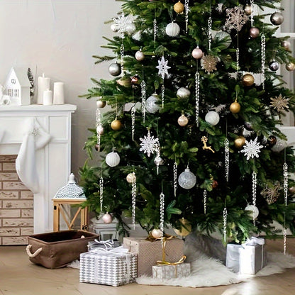 Crystal Clear Christmas Tree Ornaments Icicle Decorations For Holiday And Winter Party Decor 2