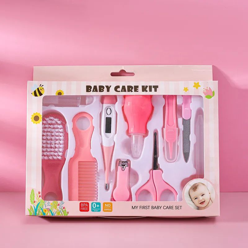 Baby Care Kit Kids Hair Nail Healthcare Thermometer Grooming Brush Kit Clipper Scissors Kid Toiletr 5