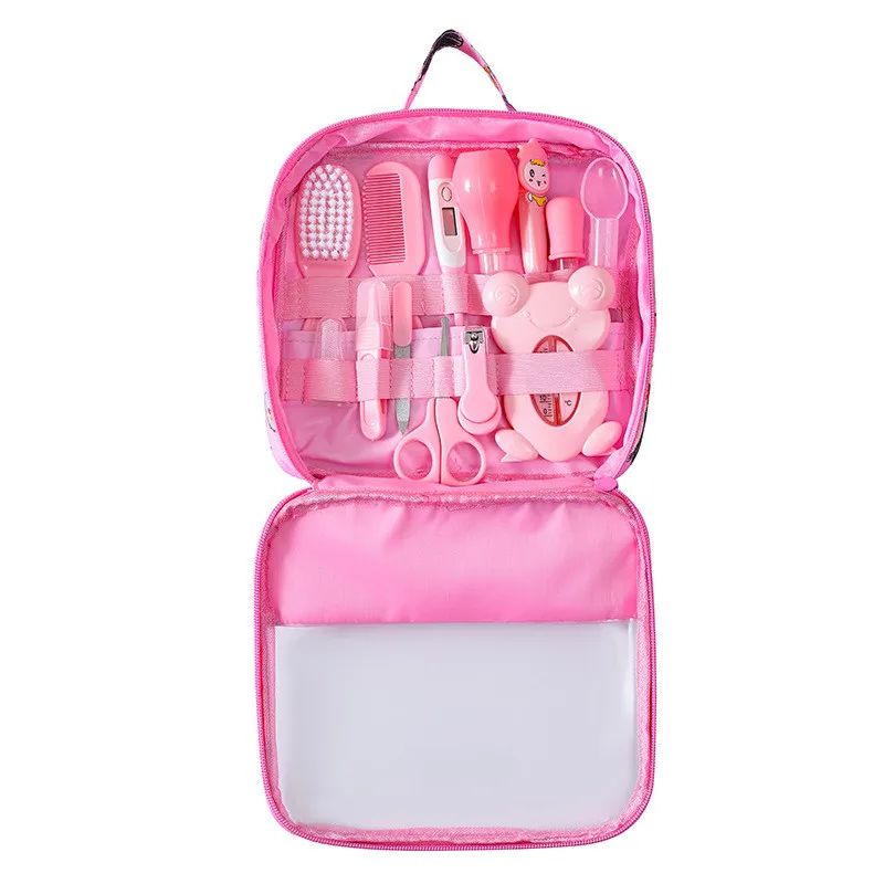 Baby Care Kit Kids Hair Nail Healthcare Thermometer Grooming Brush Kit Clipper Scissors Kid Toiletr 4