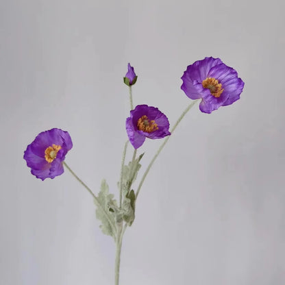 Artificial Flowers, Fake Poppy Silk Flowers, Long Stem Wedding Bouquet Decor, Housewarming Garden Table Decor