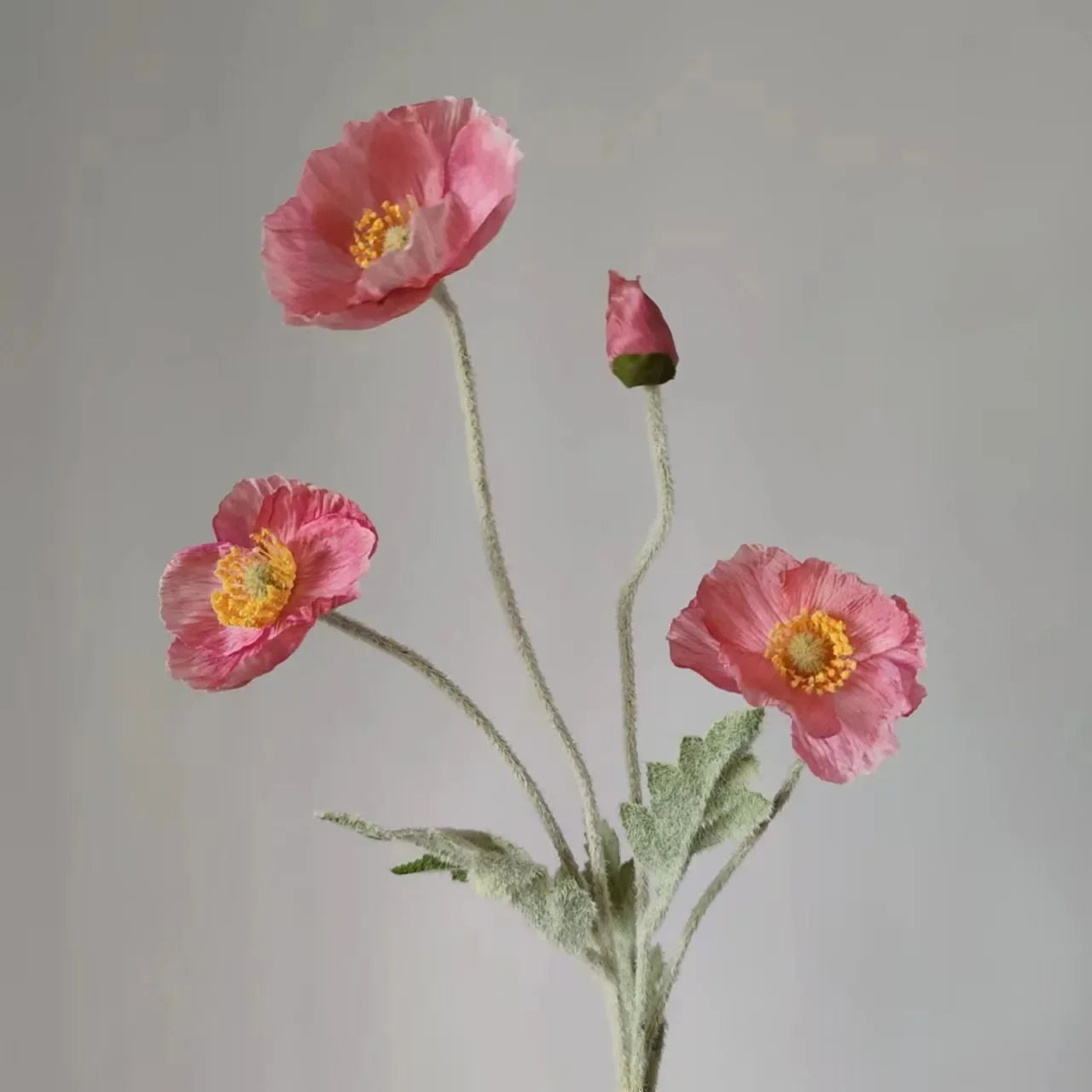 Artificial Flowers, Fake Poppy Silk Flowers, Long Stem Wedding Bouquet Decor, Housewarming Garden Table Decor