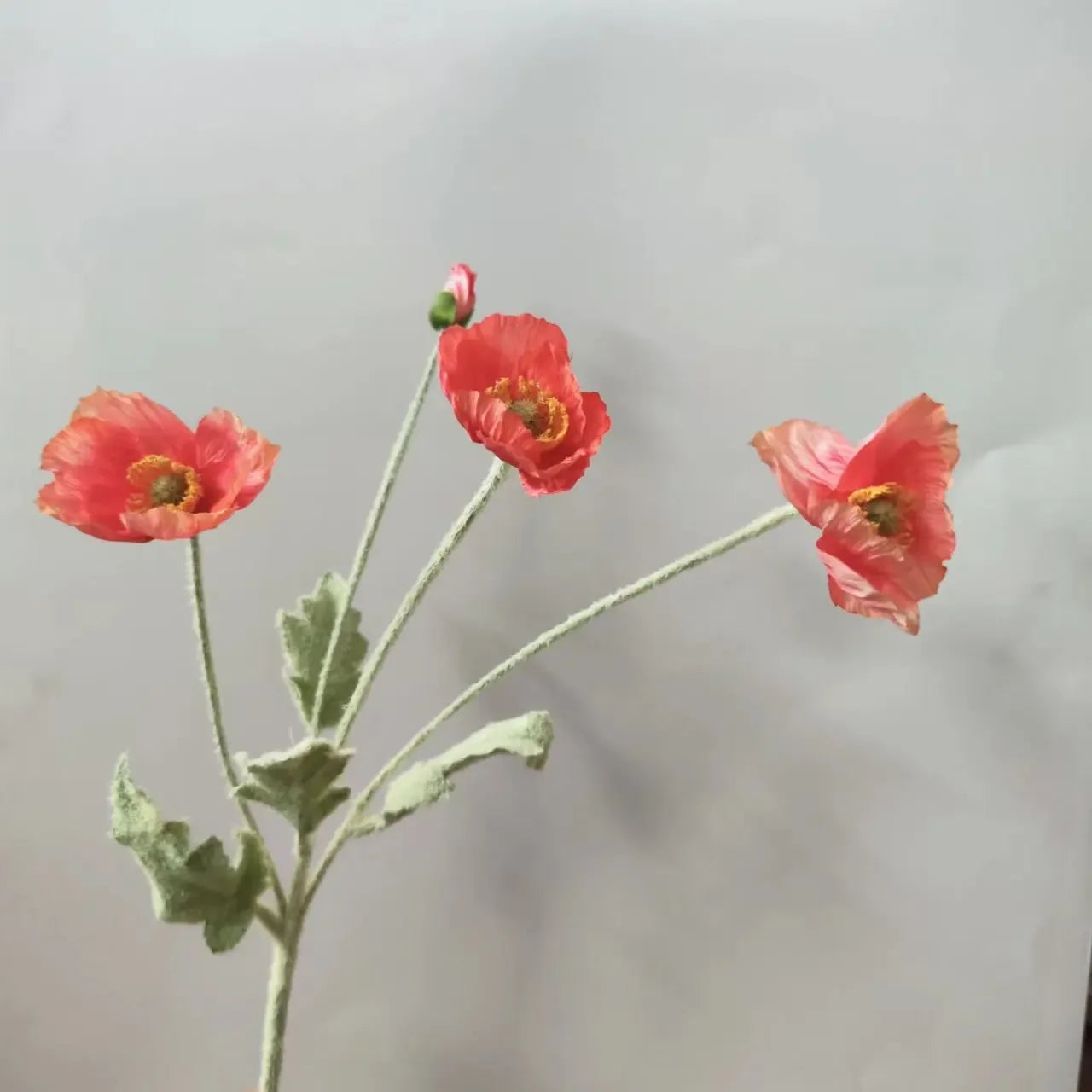 Artificial Flowers, Fake Poppy Silk Flowers, Long Stem Wedding Bouquet Decor, Housewarming Garden Table Decor