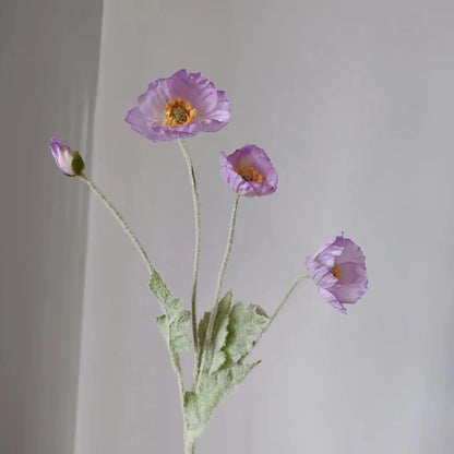 Artificial Flowers, Fake Poppy Silk Flowers, Long Stem Wedding Bouquet Decor, Housewarming Garden Table Decor