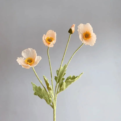 Artificial Flowers, Fake Poppy Silk Flowers, Long Stem Wedding Bouquet Decor, Housewarming Garden Table Decor