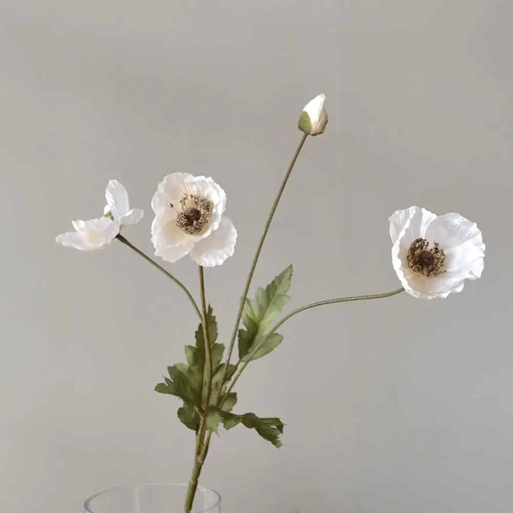 Artificial Flowers, Fake Poppy Silk Flowers, Long Stem Wedding Bouquet Decor, Housewarming Garden Table Decor