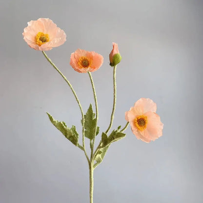 Artificial Flowers, Fake Poppy Silk Flowers, Long Stem Wedding Bouquet Decor, Housewarming Garden Table Decor
