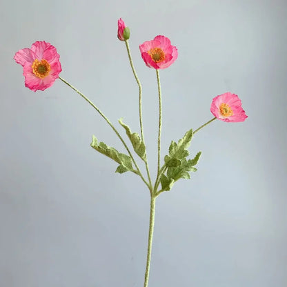 Artificial Flowers, Fake Poppy Silk Flowers, Long Stem Wedding Bouquet Decor, Housewarming Garden Table Decor