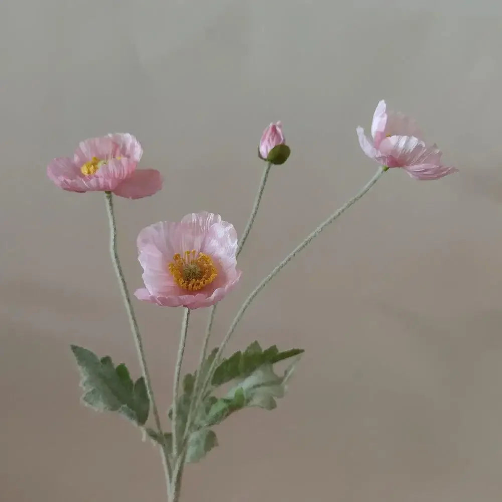 Artificial Flowers, Fake Poppy Silk Flowers, Long Stem Wedding Bouquet Decor, Housewarming Garden Table Decor