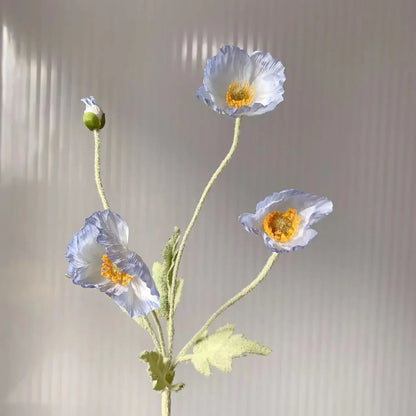 Artificial Flowers, Fake Poppy Silk Flowers, Long Stem Wedding Bouquet Decor, Housewarming Garden Table Decor