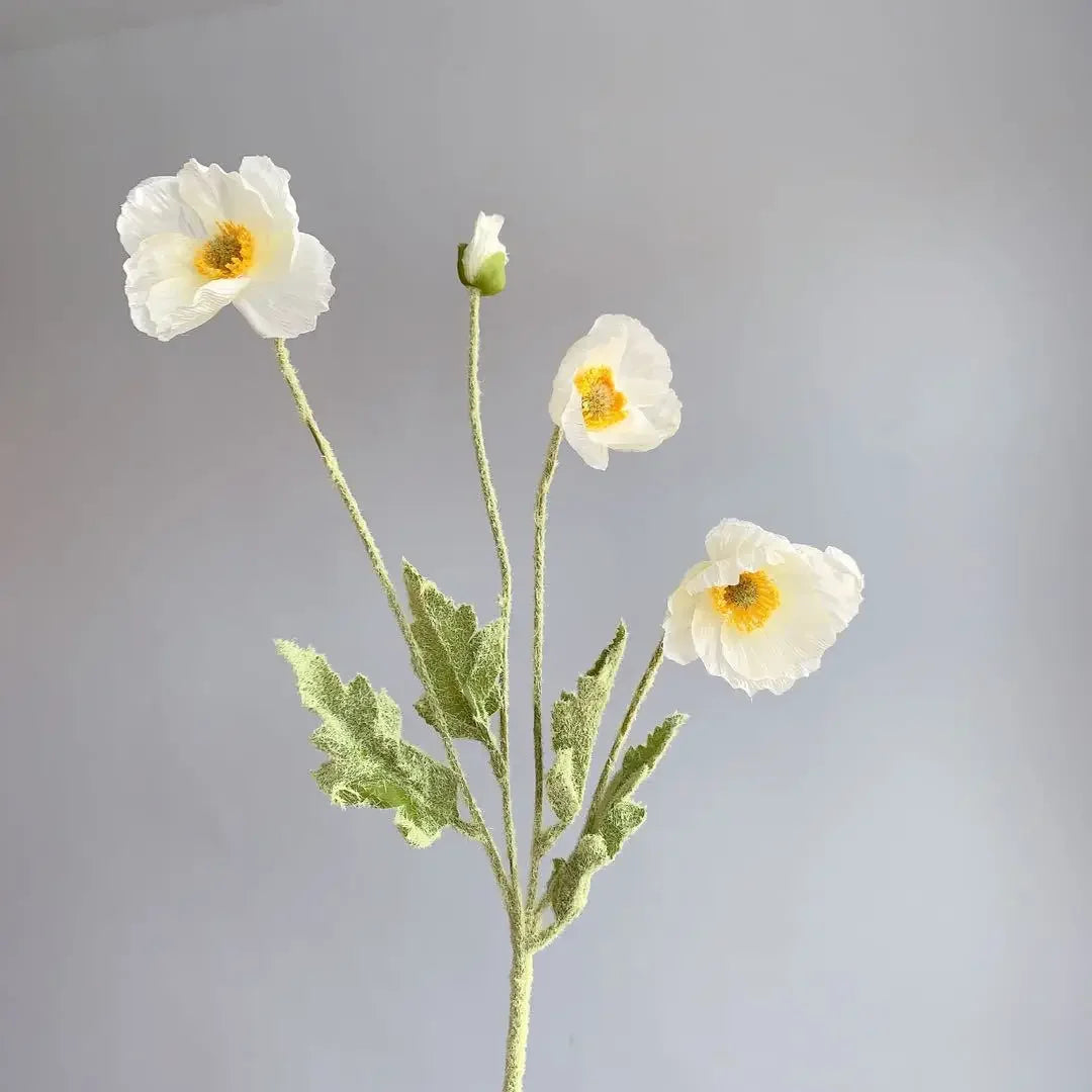 Artificial Flowers, Fake Poppy Silk Flowers, Long Stem Wedding Bouquet Decor, Housewarming Garden Table Decor