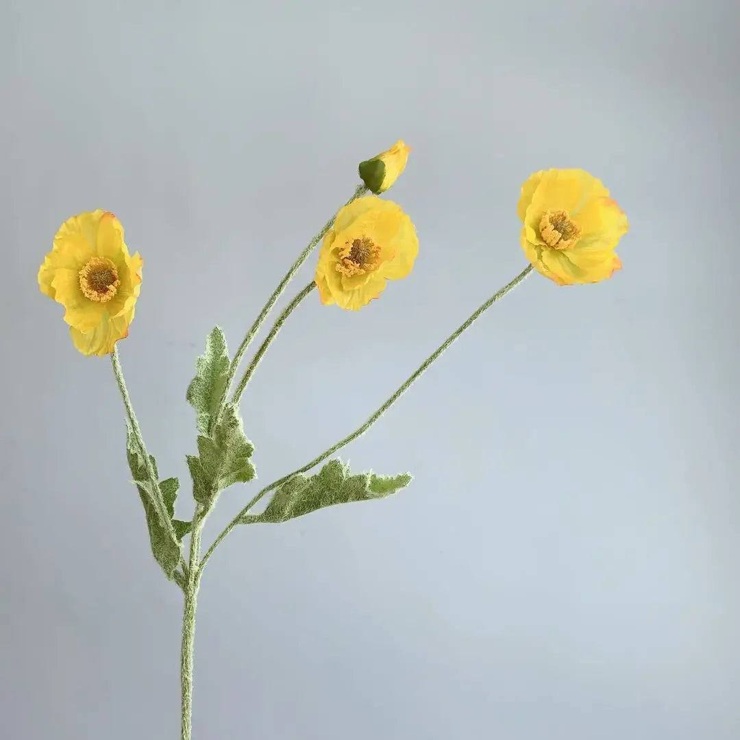 Artificial Flowers, Fake Poppy Silk Flowers, Long Stem Wedding Bouquet Decor, Housewarming Garden Table Decor