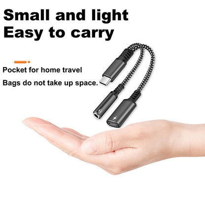 Fast USB Type C To AUX Audio Jack Headphone Charger Adapter 2