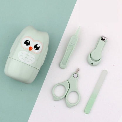 Portable Baby Nail Scissor Set, Kid Safe Nail Clipper, Trimmer, Tweezer, File, and Manicure Kit for Children