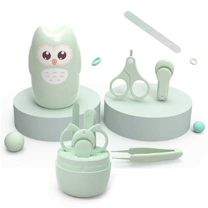 Portable Baby Nail Scissor Set, Kid Safe Nail Clipper, Trimmer, Tweezer, File, and Manicure Kit for Children