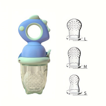 Baby Fruit Feeder Dinosaur Rotate Push Type Silicone Fresh Food Feeder Kids Feeding Tool For Early  6