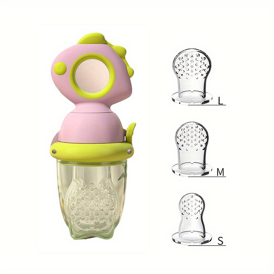 Baby Fruit Feeder Dinosaur Rotate Push Type Silicone Fresh Food Feeder Kids Feeding Tool For Early  7