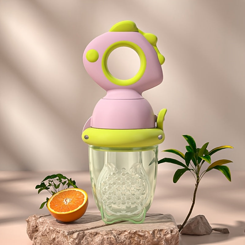 Baby Fruit Feeder Dinosaur Rotate Push Type Silicone Fresh Food Feeder Kids Feeding Tool For Early  8