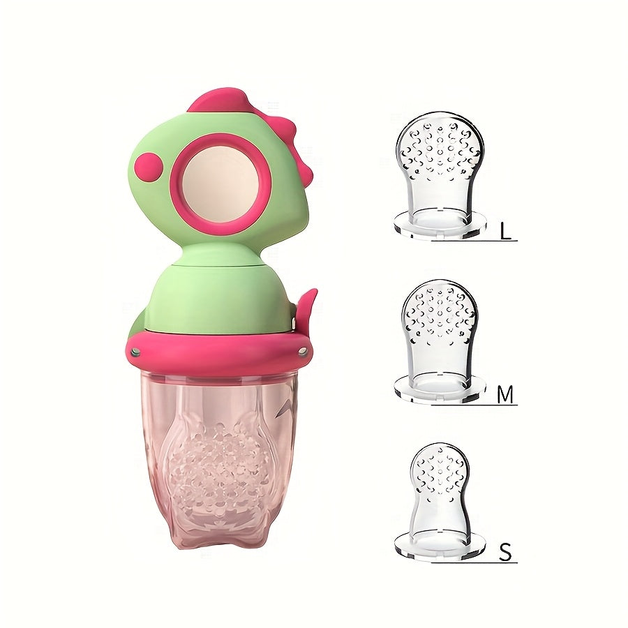 Baby Fruit Feeder Dinosaur Rotate Push Type Silicone Fresh Food Feeder Kids Feeding Tool For Early  10