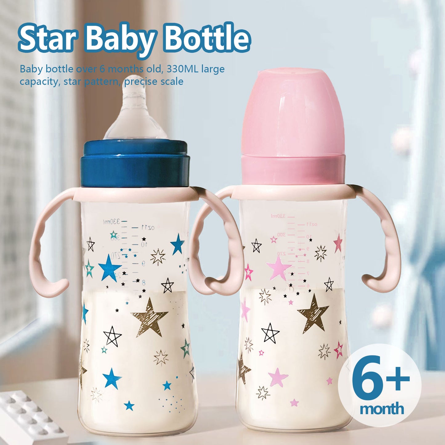 Large Capacity Baby Feeding Bottle PP Bottle Ergonomic Handle Design 4