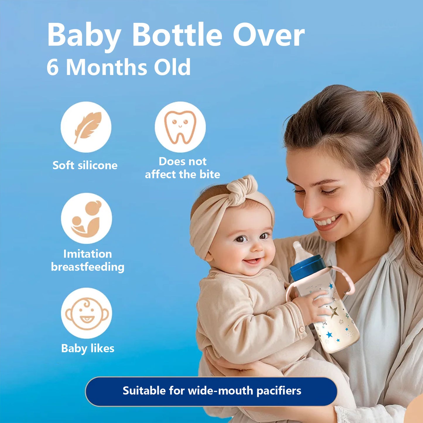 Large Capacity Baby Feeding Bottle PP Bottle Ergonomic Handle Design 6