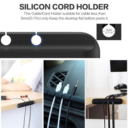 Silicone Desk Winder USB Cable Holder Clips Cord Organizer SelfAdhesive Tidy Management 3