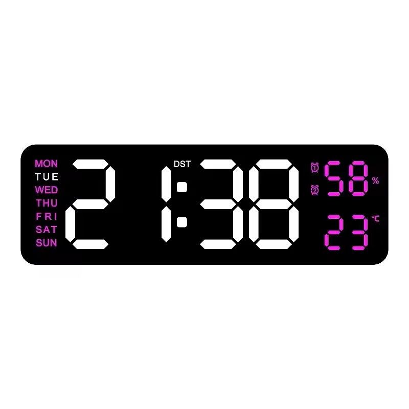 Large 9Inch USB LED Clock With Auto Dimmer 3