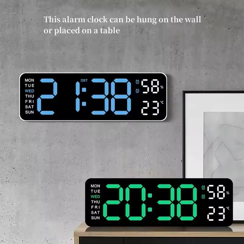 Large 9-Inch USB LED Clock with Auto Dimmer